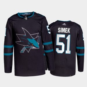 Superior Adidas Sharks #51 Radim Simek Men's 2021 22 Alternate Authentic NHL Jersey   Black