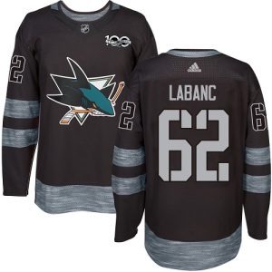 Stunning Adidas Sharks #62 Kevin Labanc Black 1917 2017 100th Anniversary Stitched NHL Jersey