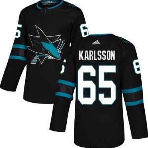 Outstanding Adidas Sharks #65 Erik Karlsson Black Alternate Authentic Stitched Youth NHL Jersey