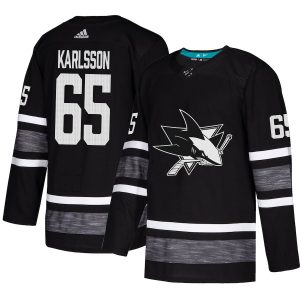 Stunning Adidas Sharks #65 Erik Karlsson Black Authentic 2019 All Star Stitched Youth NHL Jersey