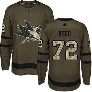 Magnificent Adidas Sharks #72 Tim Heed Green Salute to Service Stitched NHL Jersey