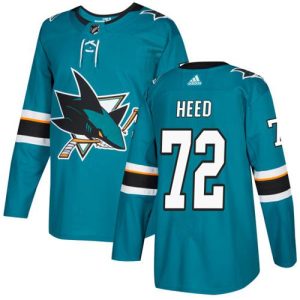 Gorgeous Adidas Sharks #72 Tim Heed Teal Home Authentic Stitched NHL Jersey