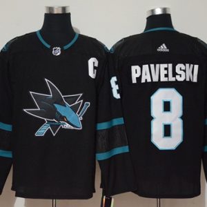 Splendid Adidas Sharks #8 Joe Pavelski Black Alternate Authentic Stitched NHL Jersey