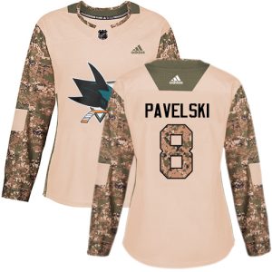 Magnificent Adidas Sharks #8 Joe Pavelski Camo Authentic 2017 Veterans Day Women's Stitched NHL Jersey