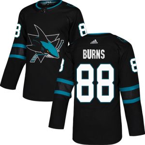 Splendid Adidas Sharks #88 Brent Burns Black Alternate Authentic Stitched Youth NHL Jersey