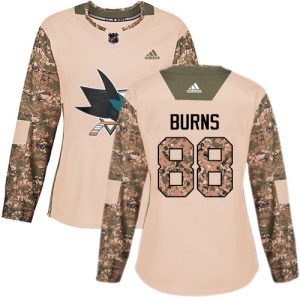 Splendid Adidas Sharks #88 Brent Burns Camo Authentic 2017 Veterans Day Women's Stitched NHL Jersey