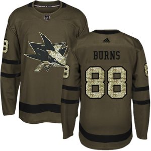 First - rate Adidas Sharks #88 Brent Burns Green Salute to Service Stitched Youth NHL Jersey