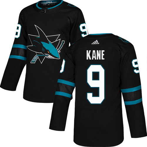 Stunning Adidas Sharks #9 Evander Kane Black Alternate Authentic Stitched Youth NHL Jersey