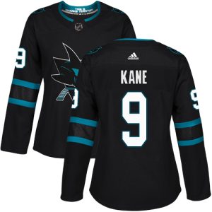 Magnificent Adidas Sharks #9 Evander Kane Black Alternate Authentic Women's Stitched NHL Jersey