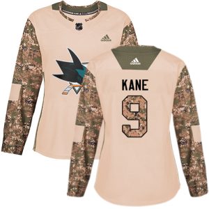 Exquisite Adidas Sharks #9 Evander Kane Camo Authentic 2017 Veterans Day Women's Stitched NHL Jersey
