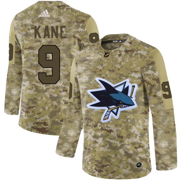 Splendid Adidas Sharks #9 Evander Kane Camo Authentic Stitched NHL Jersey