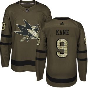 Splendid Adidas Sharks #9 Evander Kane Green Salute to Service Stitched Youth NHL Jersey