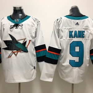 Exceptional Adidas Sharks #9 Evander Kane White Road Authentic Stitched NHL Jersey