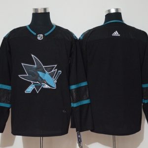 Splendid Adidas Sharks Blank Black Alternate Authentic Stitched NHL Jersey