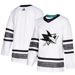 Stunning Adidas Sharks Blank White 2019 All Star Game Parley Authentic Stitched NHL Jersey