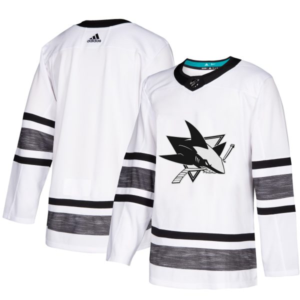 Stunning Adidas Sharks Blank White 2019 All Star Game Parley Authentic Stitched NHL Jersey