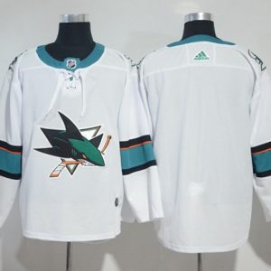 Exceptional Adidas Sharks Blank White Road Authentic Stitched NHL Jersey