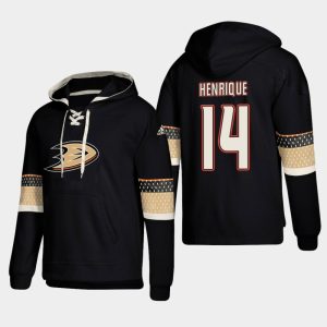 Magnificent Anaheim Ducks #14 Adam Henrique Black adidas Lace Up Pullover Hoodie
