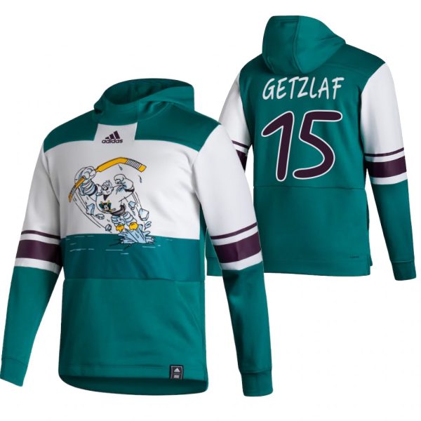 Exceptional Anaheim Ducks #15 Ryan Getzlaf Adidas Reverse Retro Pullover Hoodie White Green