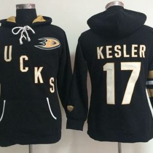 Magnificent Anaheim Ducks #17 Ryan Kesler Black Women's Old Time Heidi NHL Hoodie