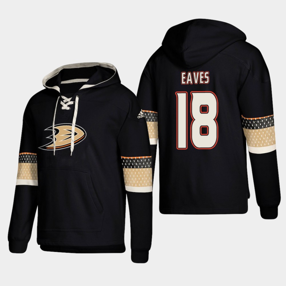 First - rate Anaheim Ducks #18 Patrick Eaves Black adidas Lace Up Pullover Hoodie