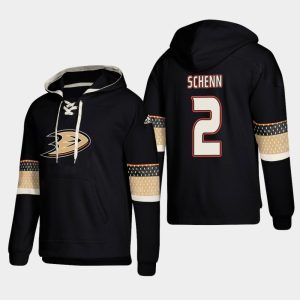 Premium Anaheim Ducks #2 Luke Schenn Black adidas Lace Up Pullover Hoodie