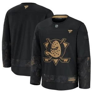 Outstanding Anaheim Ducks 2024 Military Appreciation Practice Jersey   Black