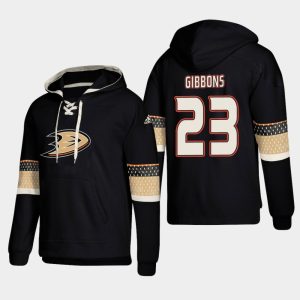 Magnificent Anaheim Ducks #23 Brian Gibbons Black adidas Lace Up Pullover Hoodie