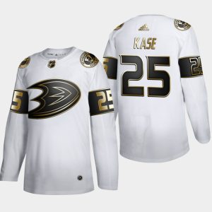 Magnificent Anaheim Ducks #25 Ondrej Kase Men's Adidas White Golden Edition Limited Stitched NHL Jersey