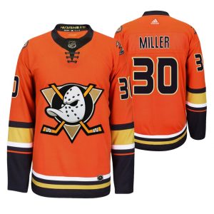 Superior Anaheim Ducks #30 Ryan Miller Men's 2019 20 Third Orange Alternate Stitched NHL Jersey