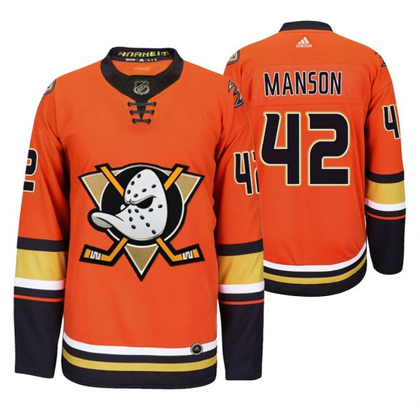 Outstanding Anaheim Ducks #42 Josh Manson Men's 2019 20 Third Orange Alternate Stitched NHL Jersey