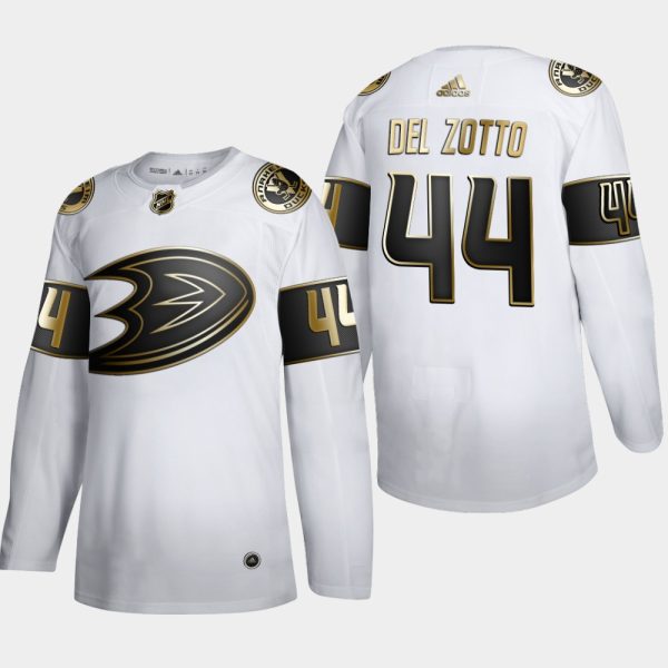 Outstanding Anaheim Ducks #44 Michael Del Zotto Men's Adidas White Golden Edition Limited Stitched NHL Jersey