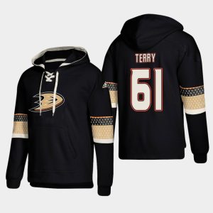 Splendid Anaheim Ducks #61 Troy Terry Black adidas Lace Up Pullover Hoodie