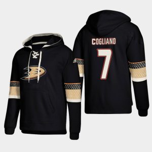 Exquisite Anaheim Ducks #7 Andrew Cogliano Black adidas Lace Up Pullover Hoodie