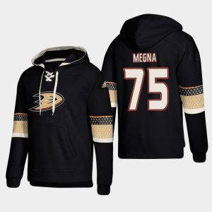 Exceptional Anaheim Ducks #75 Jaycob Megna Black adidas Lace Up Pullover Hoodie