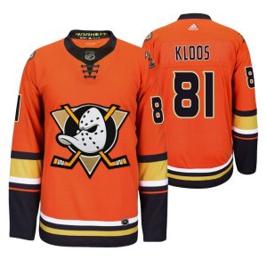 Outstanding Anaheim Ducks #81 Justin Kloos Men's 2019 20 Third Orange Alternate Stitched NHL Jersey