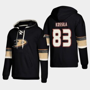First - rate Anaheim Ducks #83 Kalle Kossila Black adidas Lace Up Pullover Hoodie