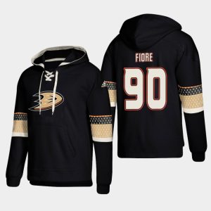 Outstanding Anaheim Ducks #90 Giovanni Fiore Black adidas Lace Up Pullover Hoodie