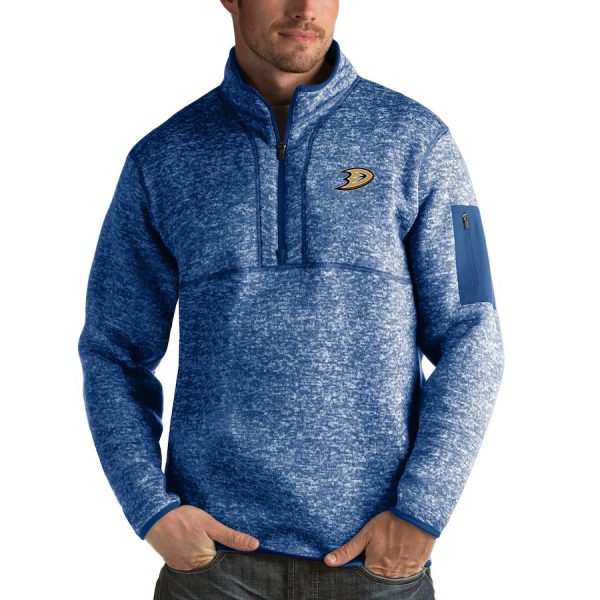 Splendid Anaheim Ducks Antigua Fortune Quarter Zip Pullover Jacket Blue