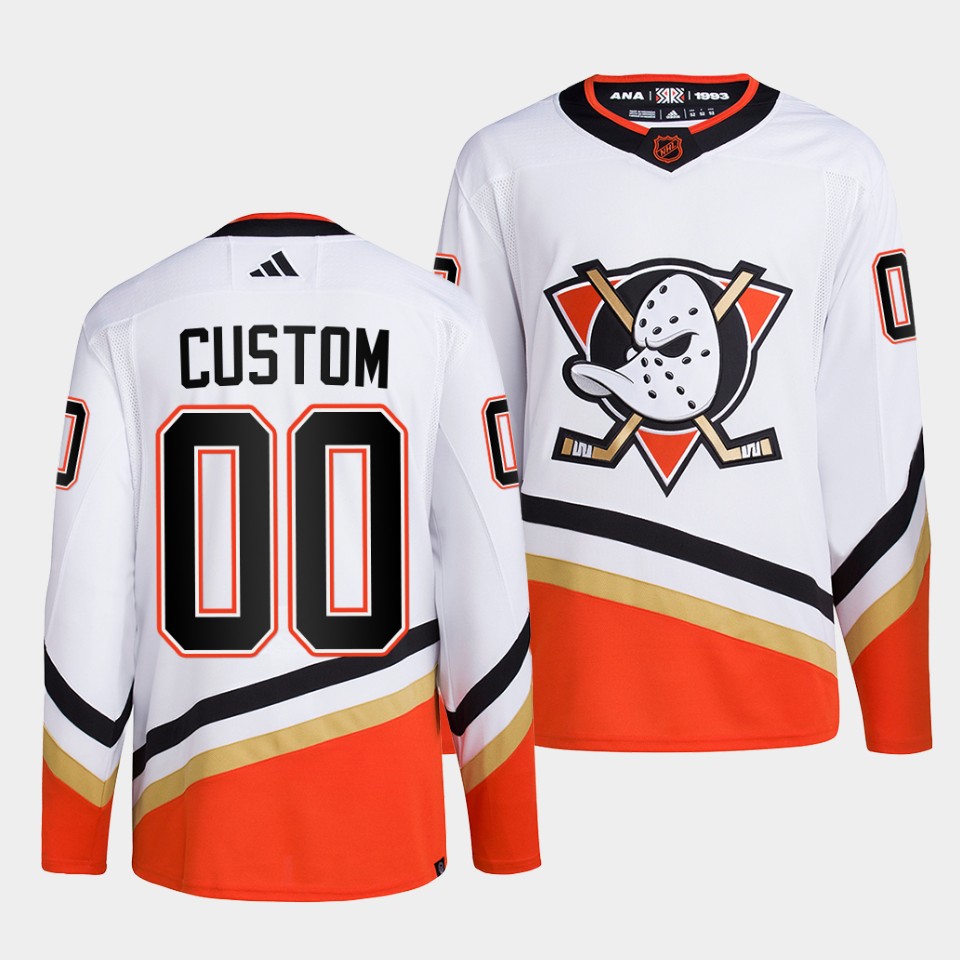 Outstanding Anaheim Ducks Custom Men's adidas Reverse Retro 2.0 Authentic Player Jersey White