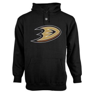 Magnificent Anaheim Ducks Old Time Hockey Big Logo with Crest Pullover Hoodie Black