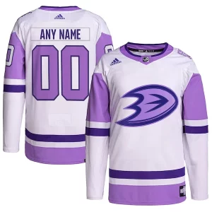 Outstanding Anaheim Ducks adidas Hockey Fights Cancer Primegreen Authentic Custom Jersey   White/Purple