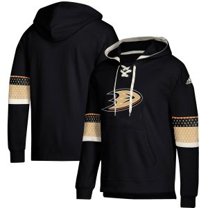 First - rate Anaheim Ducks adidas Jersey Lace Up Pullover Hoodie Black