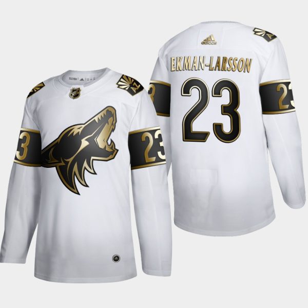 Splendid Arizona Coyotes #23 Oliver Ekman Larsson Men's Adidas White Golden Edition Limited Stitched NHL Jersey