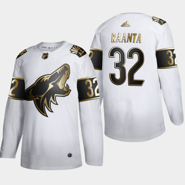 Stunning Arizona Coyotes #32 Antti Raanta Men's Adidas White Golden Edition Limited Stitched NHL Jersey