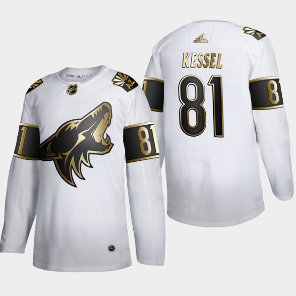 Exquisite Arizona Coyotes #81 Phil Kessel Men's Adidas White Golden Edition Limited Stitched NHL Jersey