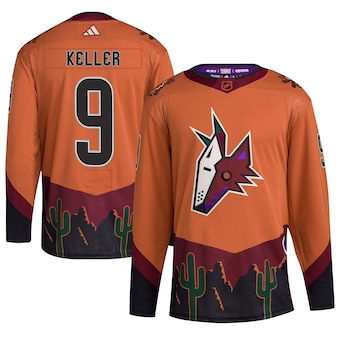 Premium Arizona Coyotes #9 Clayton Keller Men's adidas Reverse Retro 2.0 Authentic Player Jersey Orange