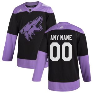 Premium Arizona Coyotes Adidas Hockey Fights Cancer Custom Practice Jersey Black
