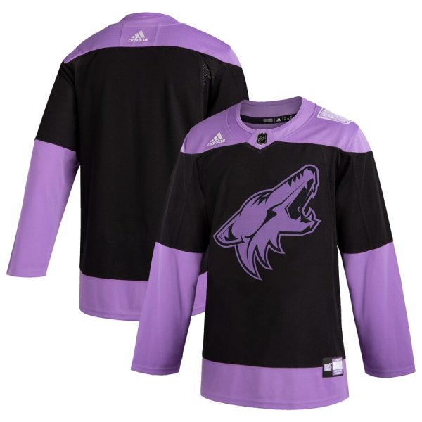 Outstanding Arizona Coyotes Adidas Hockey Fights Cancer Practice Jersey Black