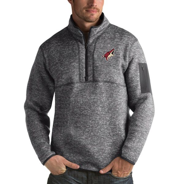 Superior Arizona Coyotes Antigua Fortune Quarter Zip Pullover Jacket Black
